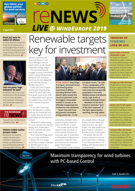 Renewable Targets Key for Investment