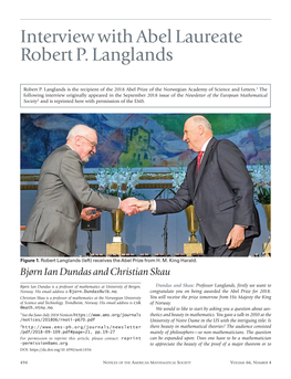 Interview with Abel Laureate Robert P. Langlands