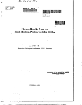 Physics Results from the First Electron-Proton Collider HERA