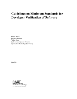 Guidelines on Minimum Standards for Developer Verification of Software