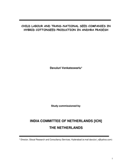 India Committee of Netherlands [Icn] the Netherlands