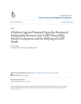 A Reform Agenda Premised Upon the Reciprocal Relationship Between Anti-LGBT Bias in Role Model Occupations and the Bullying of LGBT Youth E