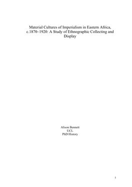 A Study of Ethnographic Collecting and Display