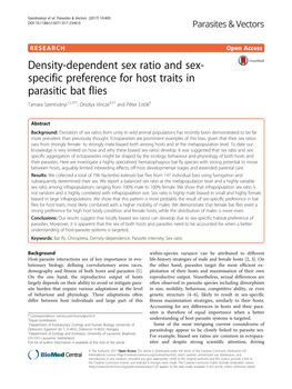 Density-Dependent Sex Ratio and Sex-Specific Preference for Host
