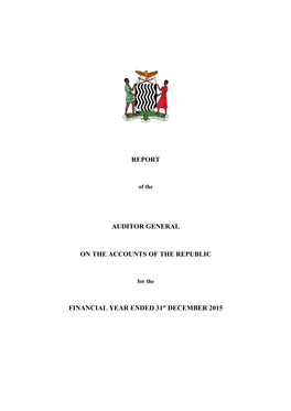 Report Auditor General on the Accounts of The