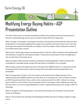 Modifying Energy Buying Habits – ASP Presentation Outline.Pdf