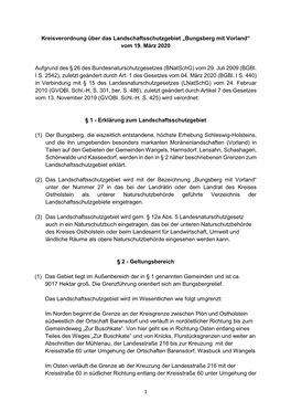 Kreisverordnung Über Das Landschaftsschutzgebiet „Bungsberg Mit Vorland“ Vom 19