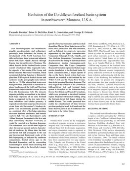 Evolution of the Cordilleran Foreland Basin System in Northwestern Montana, U.S.A