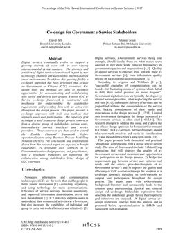 Co-Design for Government E-Service Stakeholders