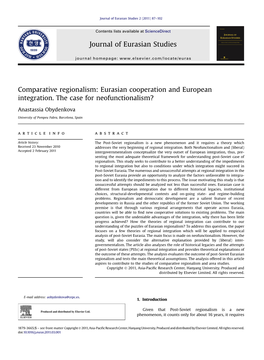 Journal of Eurasian Studies 2 (2011) 87–102