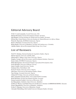 Editorial Advisory Board List of Reviewers