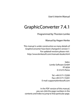 Graphicconverter 7.4.1