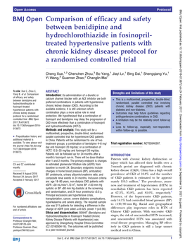 Comparison of Efficacy and Safety Between Benidipine And