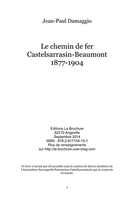 Le Chemin De Fer Castelsarrasin-Beaumont 1877-1904