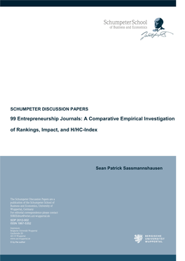 99 Entrepreneurship Journals: a Comparative Empirical Investigation of Rankings, Impact, and H/HC-Index