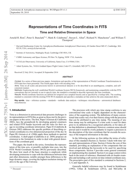 Representations of Time Coordinates in FITS