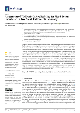 Assessment of TOPKAPI-X Applicability for Flood Events Simulation in Two Small Catchments in Saxony