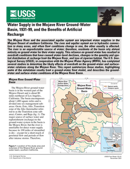 Water Supply in the Mojave River Ground-Water Basin, 1931-99, And