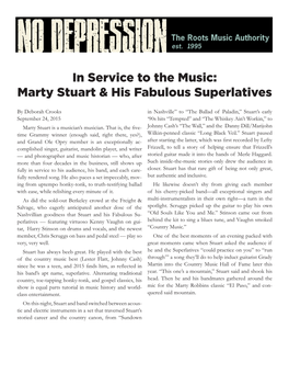 In Service to the Music: Marty Stuart & His Fabulous Superlatives