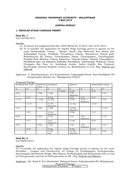 Regional Transport Authority – Malappuram 7 May 2015