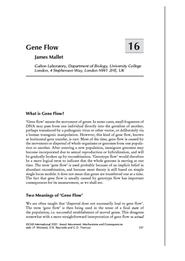 Gene Flow 1 6 James Mallet