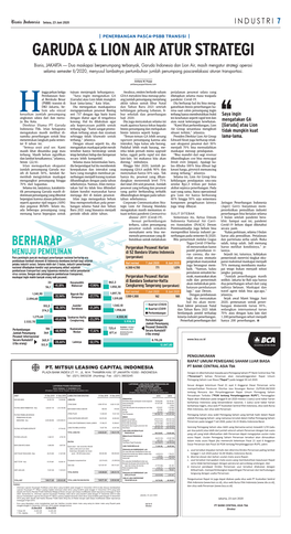 Garuda & Lion Air Atur Strategi