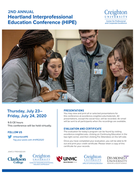 Heartland Interprofessional Education Conference (HIPE)