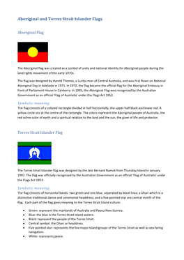 Aboriginal and Torres Strait Islander Flags