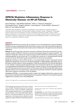 Gprc5b Modulates Inflammatory Response in Glomerular Diseases