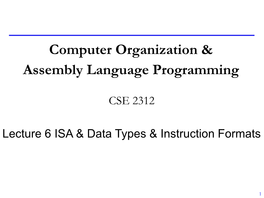 Computer Organization & Assembly Language Programming