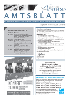 Amtsblatt a M T S B L A