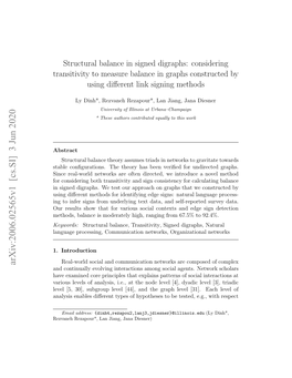 Structural Balance in Signed Digraphs: Considering Transitivity to Measure Balance in Graphs Constructed by Using Diﬀerent Link Signing Methods