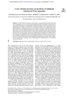 An Inventory of Subglacial Volcanoes in West Antarctica