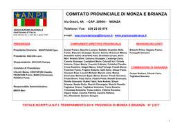 Comitato Provinciale Di Monza E Brianza