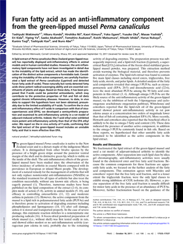 Furan Fatty Acid As an Anti-Inflammatory Component From