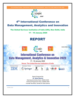 4Th International Conference on Data Management, Analytics and Innovation 2020