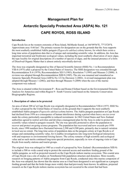 (ASPA) No. 121 CAPE ROYDS, ROSS ISLAND