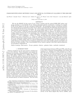 Cross Identification Between X-Ray and Optical Clusters of Galaxies In