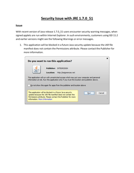 Security Issue with JRE 1.7.0 51