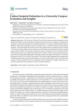 Carbon Footprint Estimation in a University Campus: Evaluation and Insights
