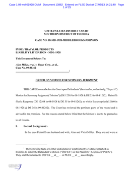 Case 1:08-Md-01928-DMM Document 13882 Entered on FLSD Docket 07/03/13 14:21:40 Page 1 of 25