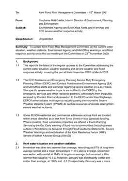 Kent Flood Risk Management Committee – 15 March 2021 From