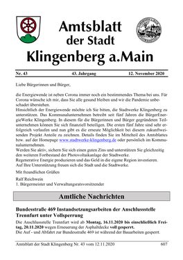 Amtsblatt Klingenberg A.Main