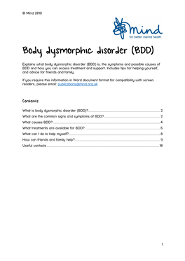 Body Dysmorphic Disorder (BDD)