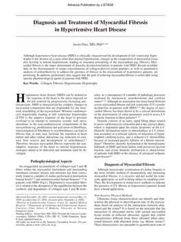 Diagnosis and Treatment of Myocardial Fibrosis in Hypertensive Heart Disease