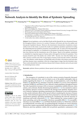 Network Analysis to Identify the Risk of Epidemic Spreading