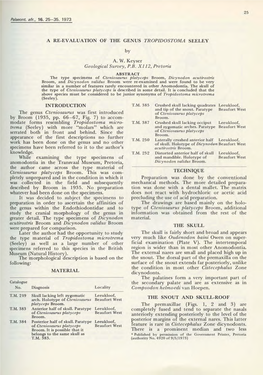 Palaeont. Afr., 16. 25-35. 1973 a RE-EVALUATION of THE