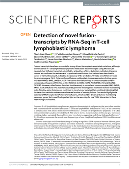 Detection of Novel Fusion-Transcripts by RNA-Seq in T-Cell Lymphoblastic