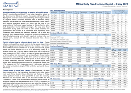 MENA Daily Fixed Income Report – 3 May 2021 Kuwait Financial Centre “Markaz”