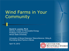 Wind Farms in Your Community